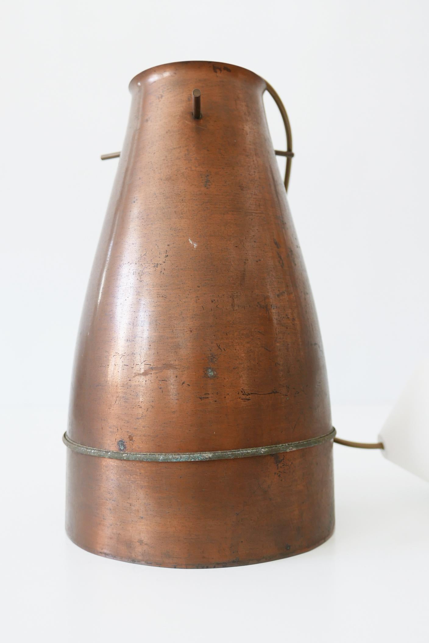 Rare and Elegant Mid-Century Modern Copper Pendant Lamp, 1950s, Germany 4