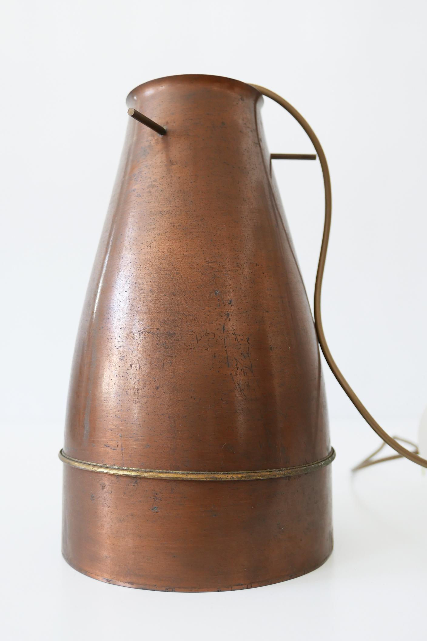 Rare and Elegant Mid-Century Modern Copper Pendant Lamp, 1950s, Germany 5