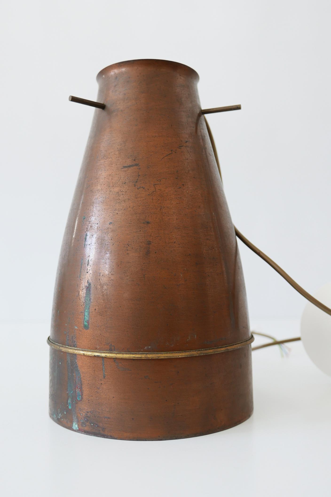 Rare and Elegant Mid-Century Modern Copper Pendant Lamp, 1950s, Germany 6