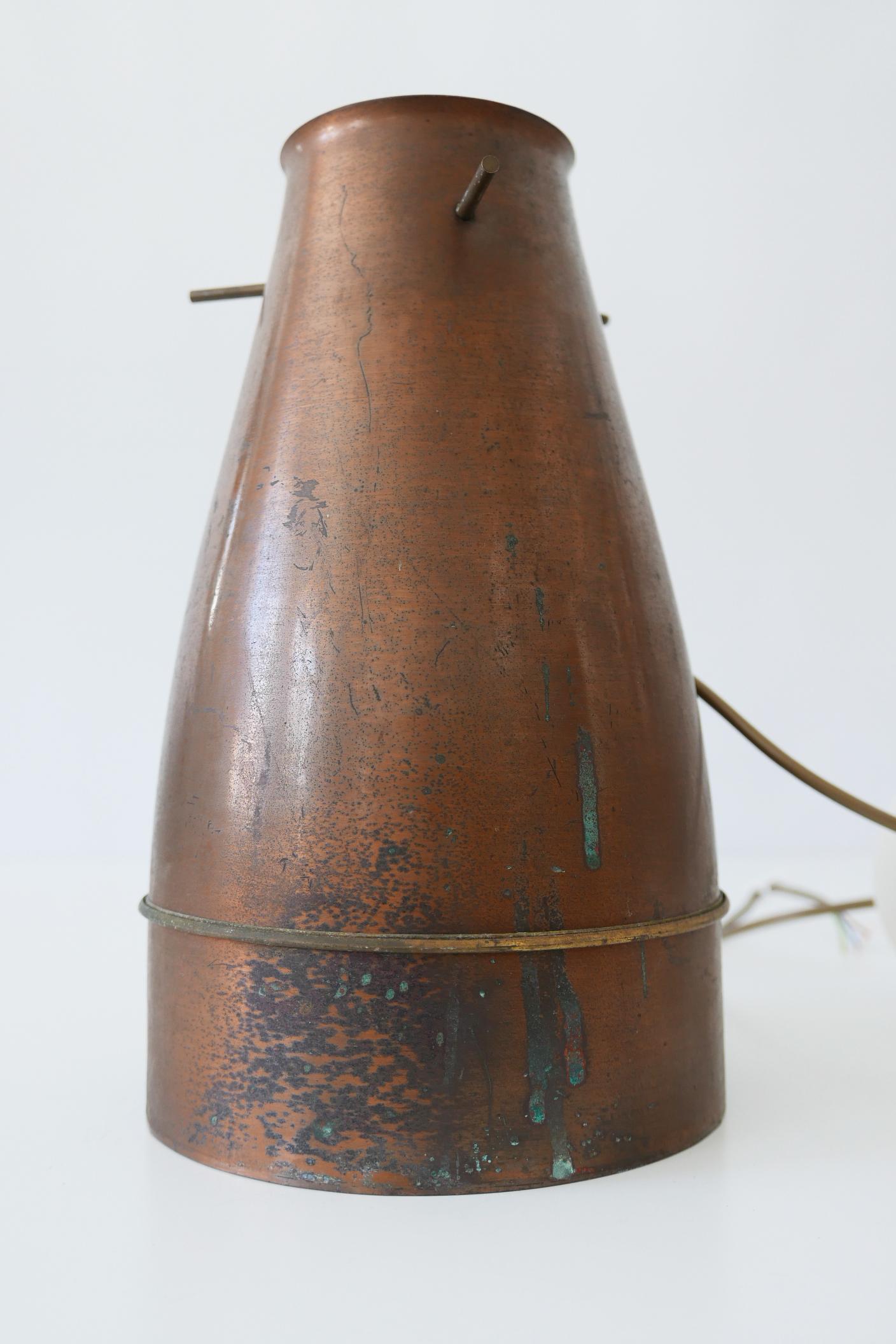 Rare and Elegant Mid-Century Modern Copper Pendant Lamp, 1950s, Germany 7
