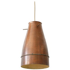 Rare and Elegant Mid-Century Modern Copper Pendant Lamp, 1950s, Germany