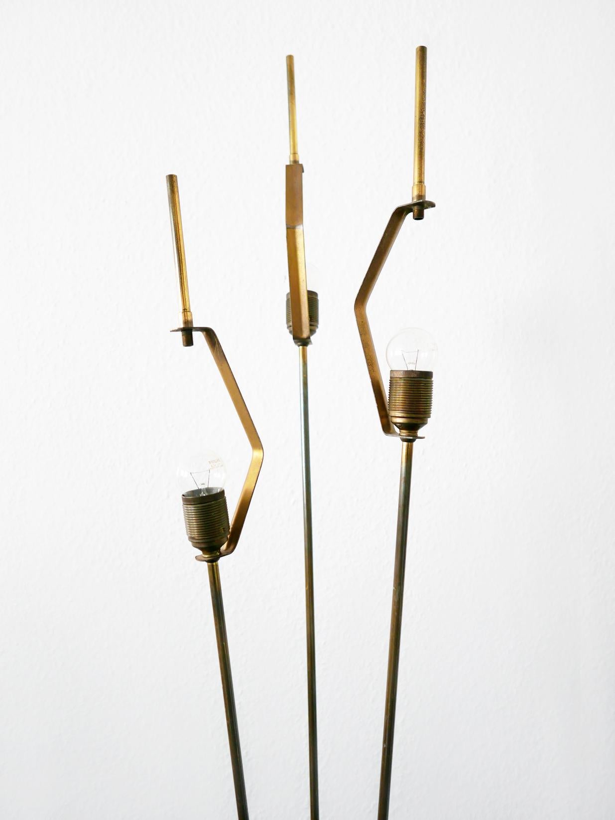 Rare and Elegant Mid-Century Modern Sputnik 3-Flamed Floor Lamp, 1950s, Germany For Sale 3