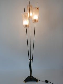 Rare and Elegant Mid-Century Modern Sputnik 3-Flamed Floor Lamp, 1950s, Germany
