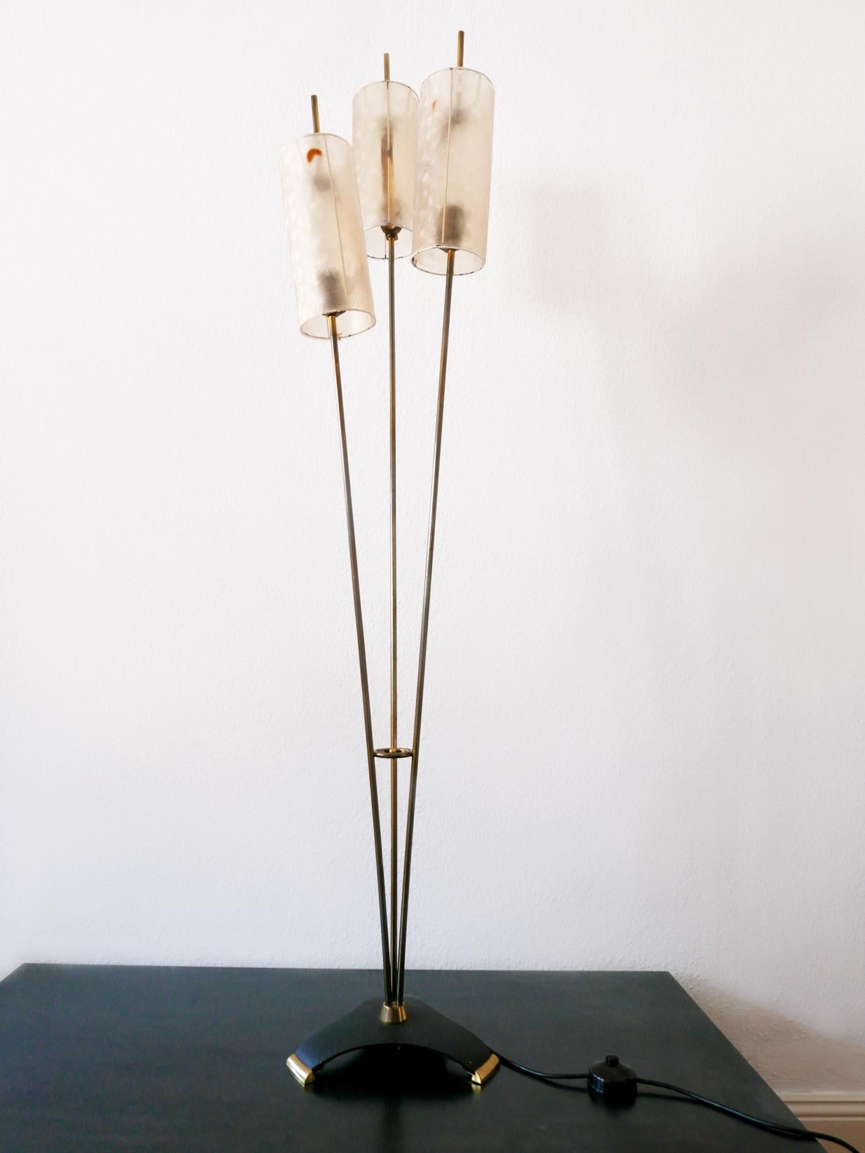 Mid-20th Century Rare and Elegant Mid-Century Modern Sputnik 3-Flamed Floor Lamp, 1950s, Germany For Sale