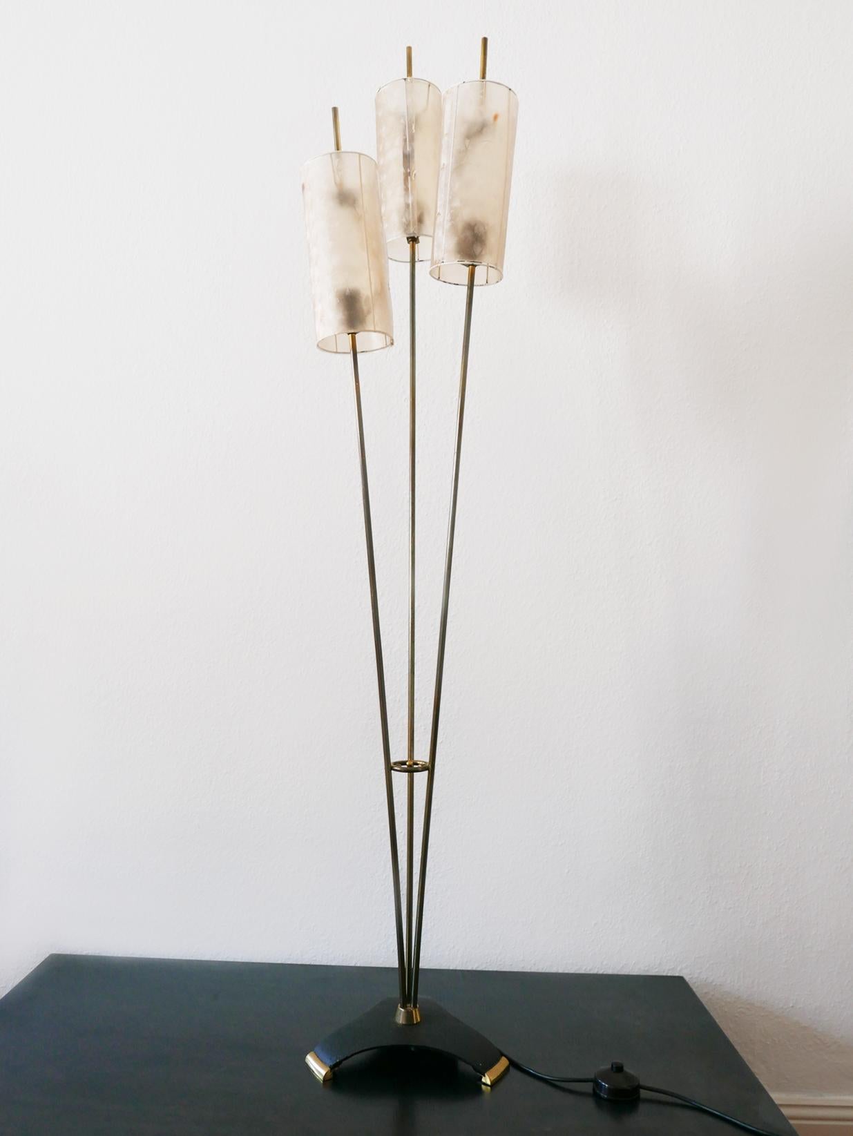Rare and Elegant Mid-Century Modern Sputnik 3-Flamed Floor Lamp, 1950s, Germany For Sale 1