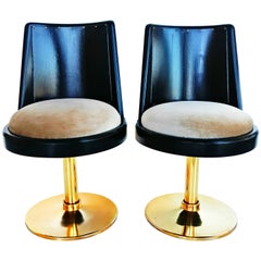 Rare and Elegant Pair of Low Chairs, circa 1970