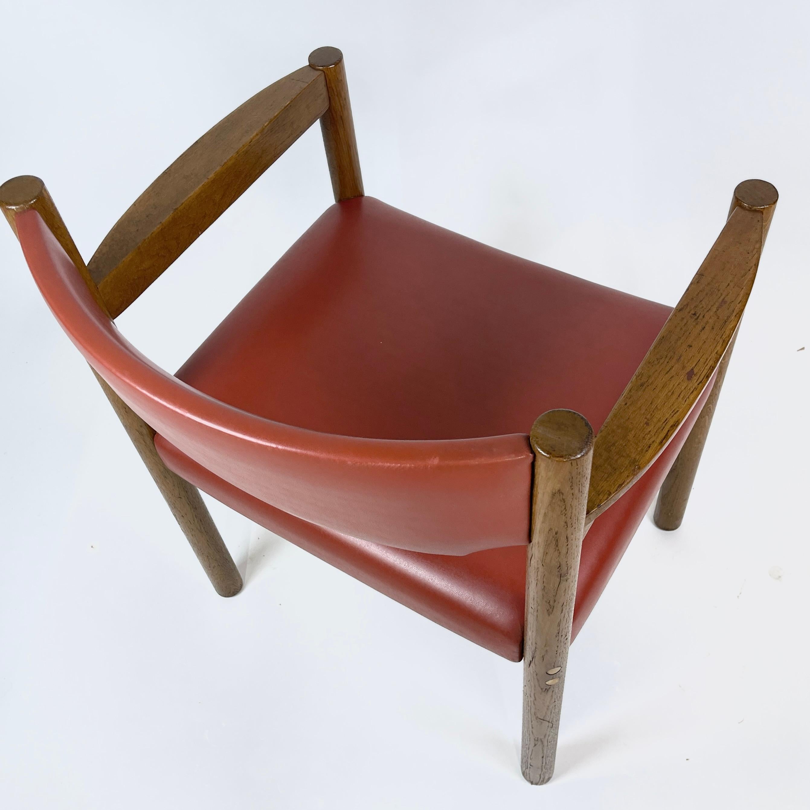 Rare et excellent fauteuil Harvey Probber en chêne et cuir en vente 3