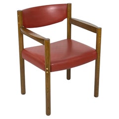 Rare et excellent fauteuil Harvey Probber en chêne et cuir