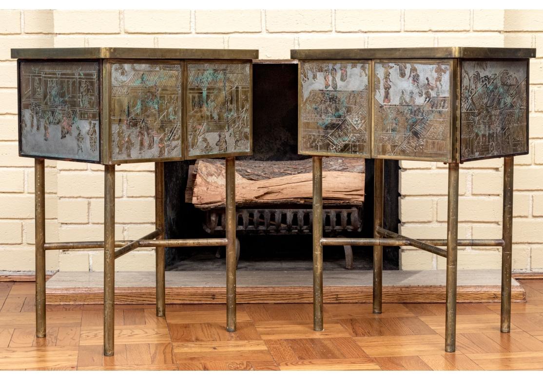 Supports de portes en bronze rares et exceptionnels par Philip et Kelvin Laverne Festival en vente 4