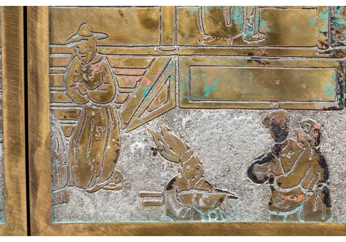 20ième siècle Supports de portes en bronze rares et exceptionnels par Philip et Kelvin Laverne Festival en vente