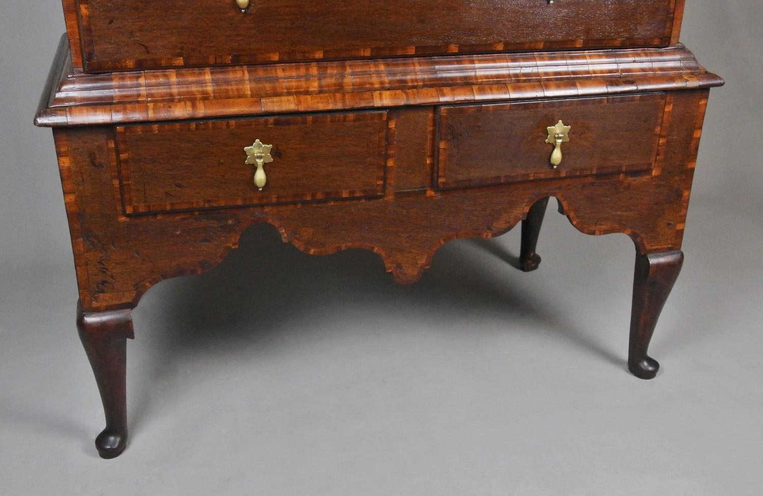 Rare And Exceptional George I Oak And Laburnum Chest On Stand C. 1720 For Sale 1