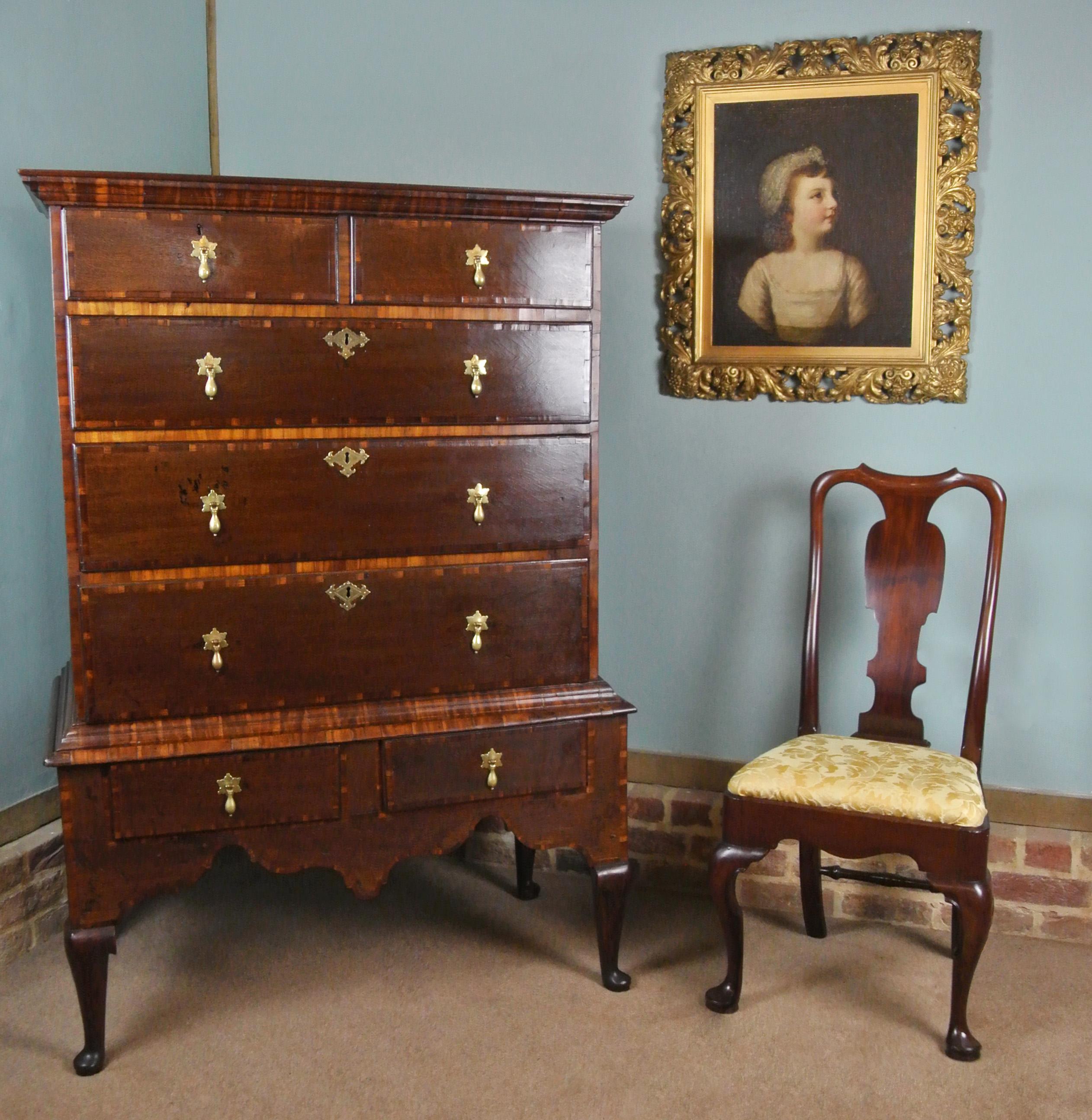 Rare And Exceptional George I Oak And Laburnum Chest On Stand C. 1720 For Sale 3