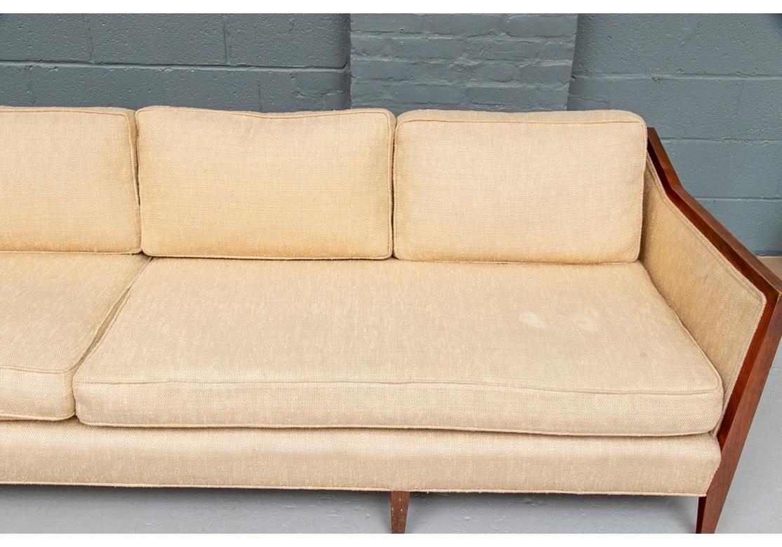 Rare and Exceptional Mid Century Walnut Four Seat Sofa from John Stuart For Sale 4