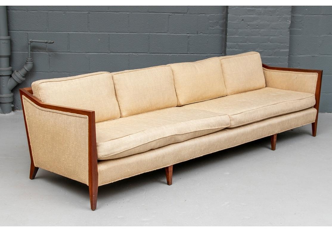 Mid-Century Modern Rare and Exceptional Mid Century Walnut Four Seat Sofa from John Stuart For Sale