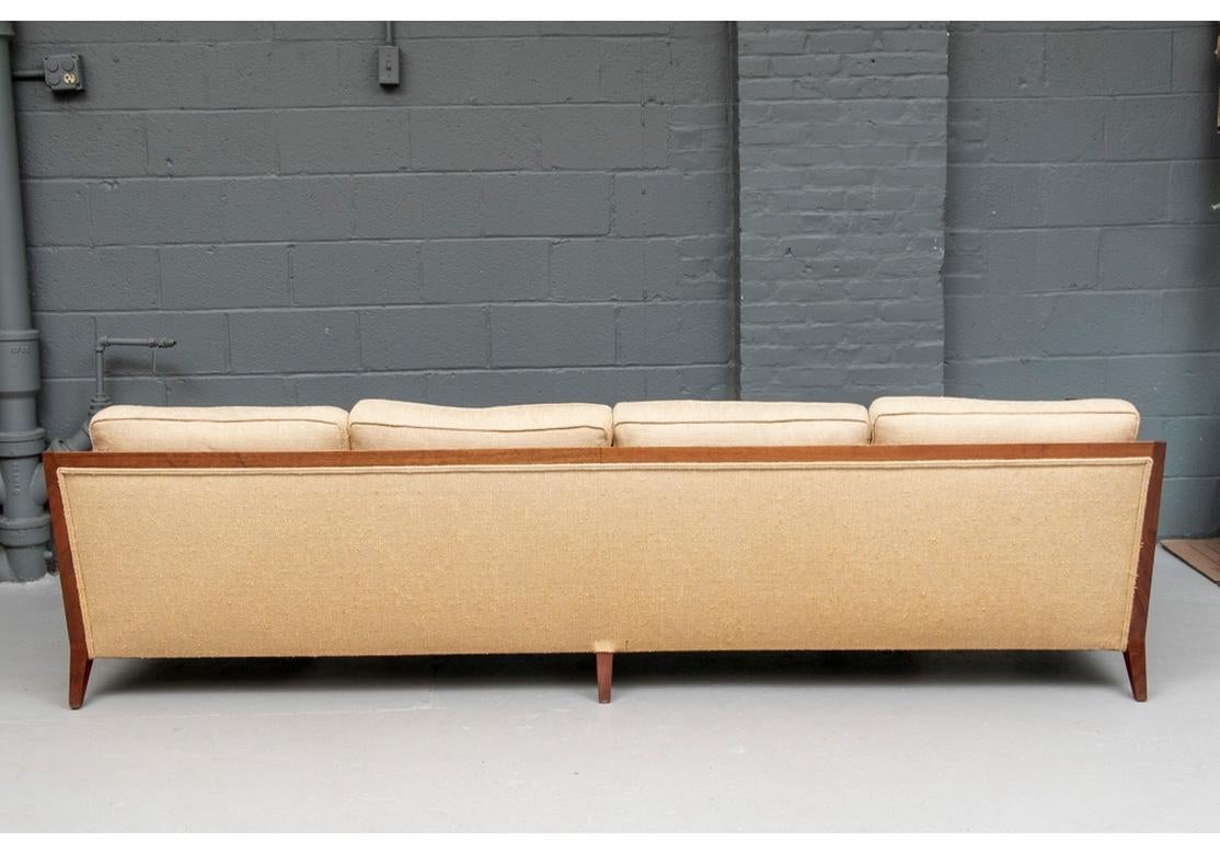 Mid-20th Century Rare and Exceptional Mid Century Walnut Four Seat Sofa from John Stuart For Sale