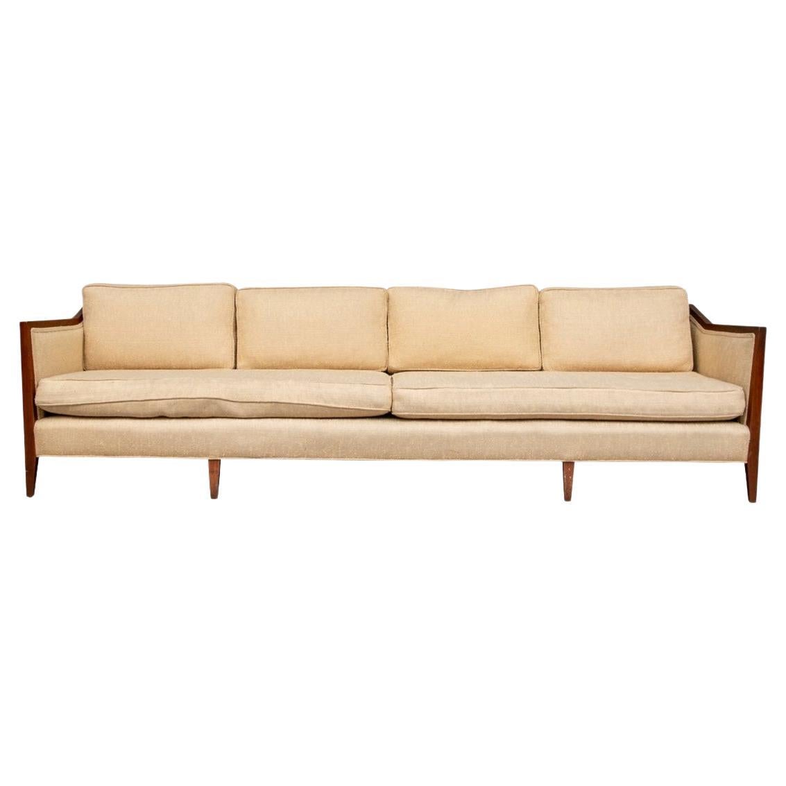 Rare and Exceptional Mid Century Walnut Four Seat Sofa from John Stuart