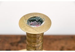 Rare And Exceptional Pair Of Charles II Trumpet Form Brass Candlesticks