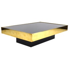 Rare and Exclusive Brass Coffee Table by Willy Rizzo, Italy, 1960s