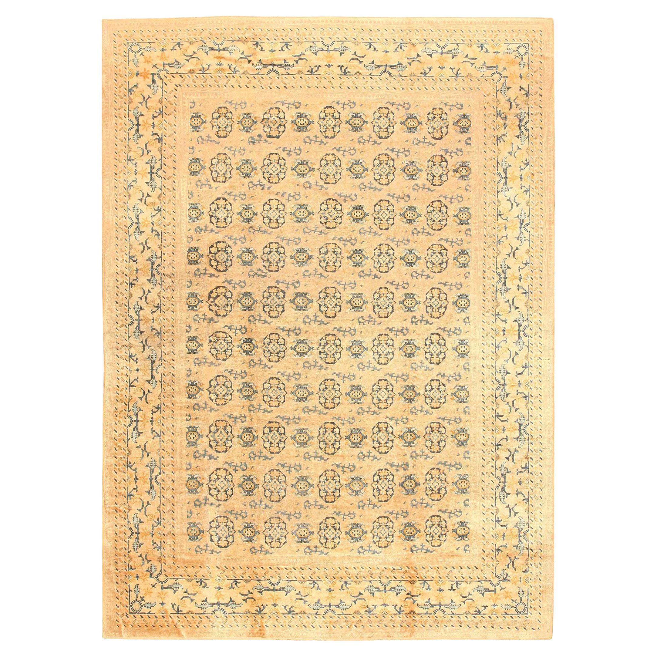 Rare and Extremely Decorative Antique Room Size Khotan Rug 9'5" x 13'1" For Sale