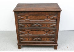 Rare and Fine 18th Century Stained Oak Chest of Drawers