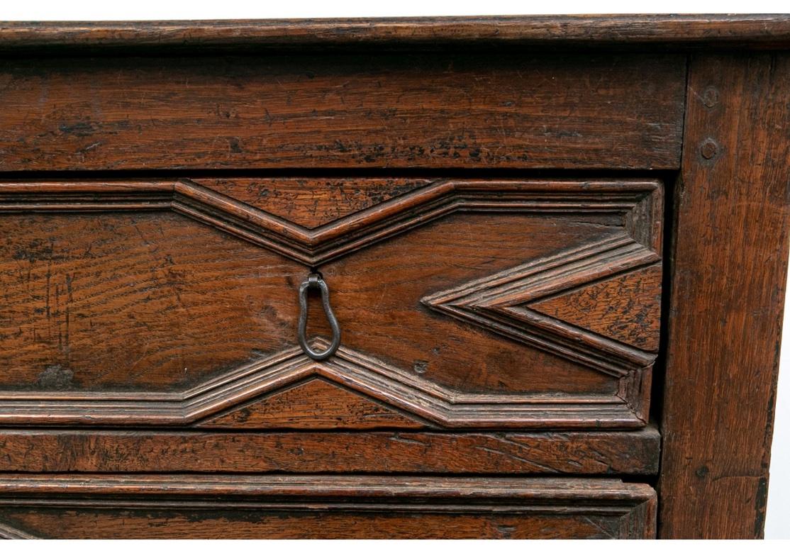 18th Century and Earlier Rare and Fine 18th Century Stained Oak Chest of Drawers For Sale