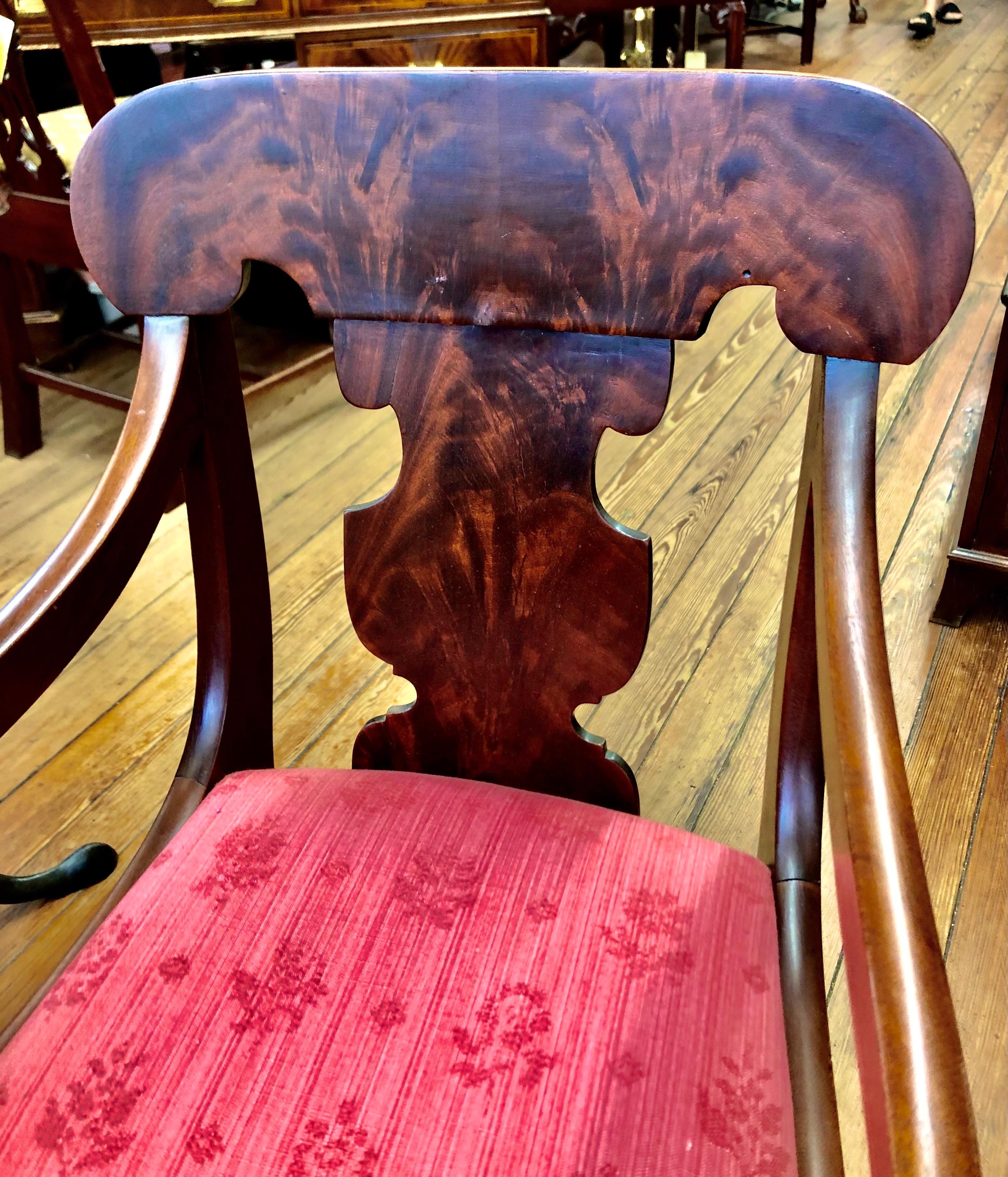 Rare and Fine Antique American Flame Mahogany Empire Style Child’s Highchair In Good Condition In Charleston, SC