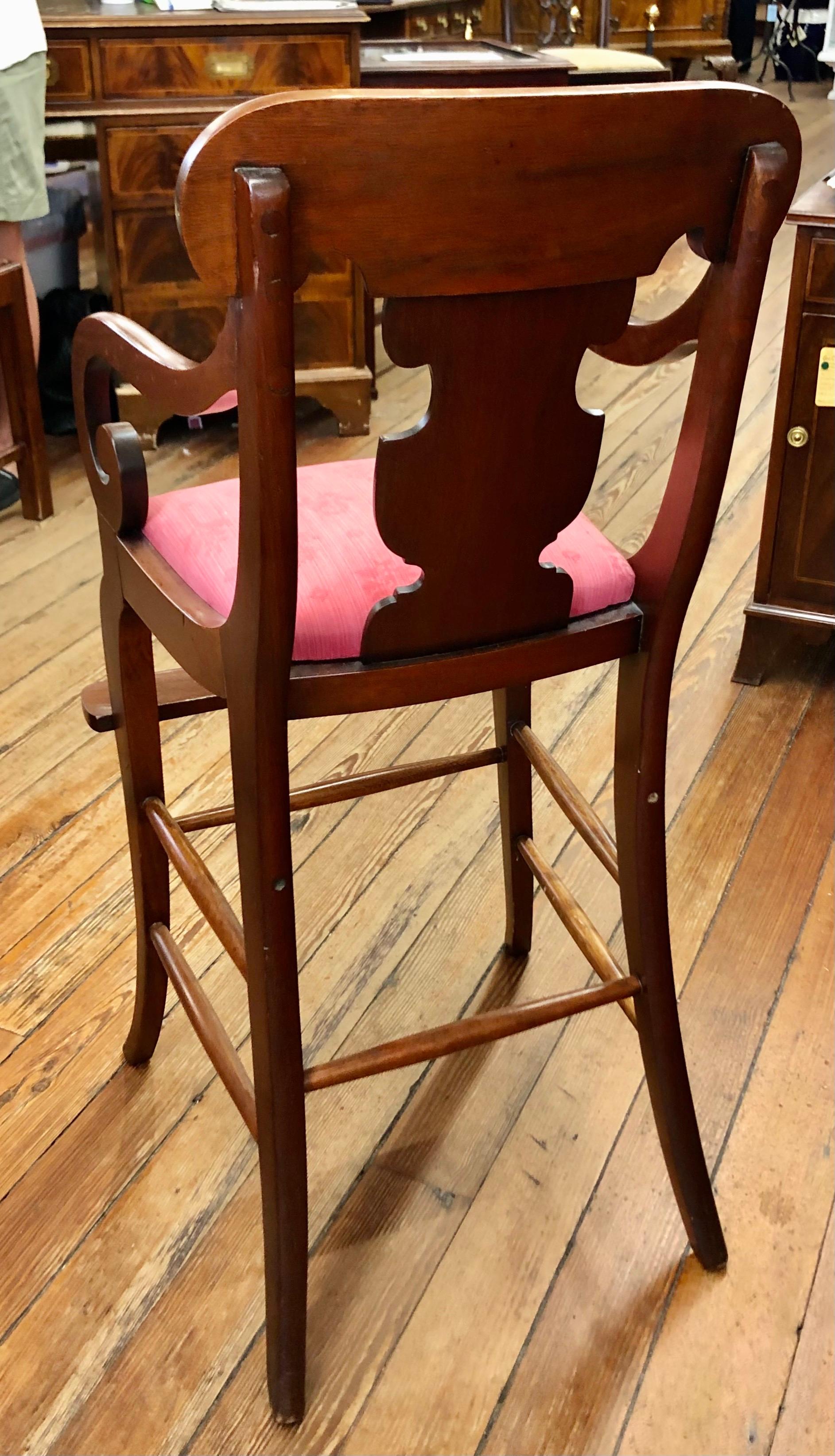 Rare and Fine Antique American Flame Mahogany Empire Style Child’s Highchair 4