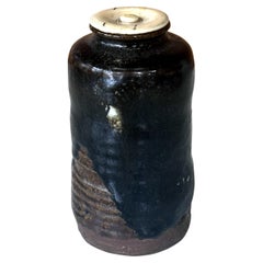 Rare and Fine Antique Japanese Ceramic Ko-Satsuma Chaire Tea Caddy