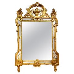 Rare and Fine Louis XVI Period Giltwood Pareclose Mirror, 18th Century