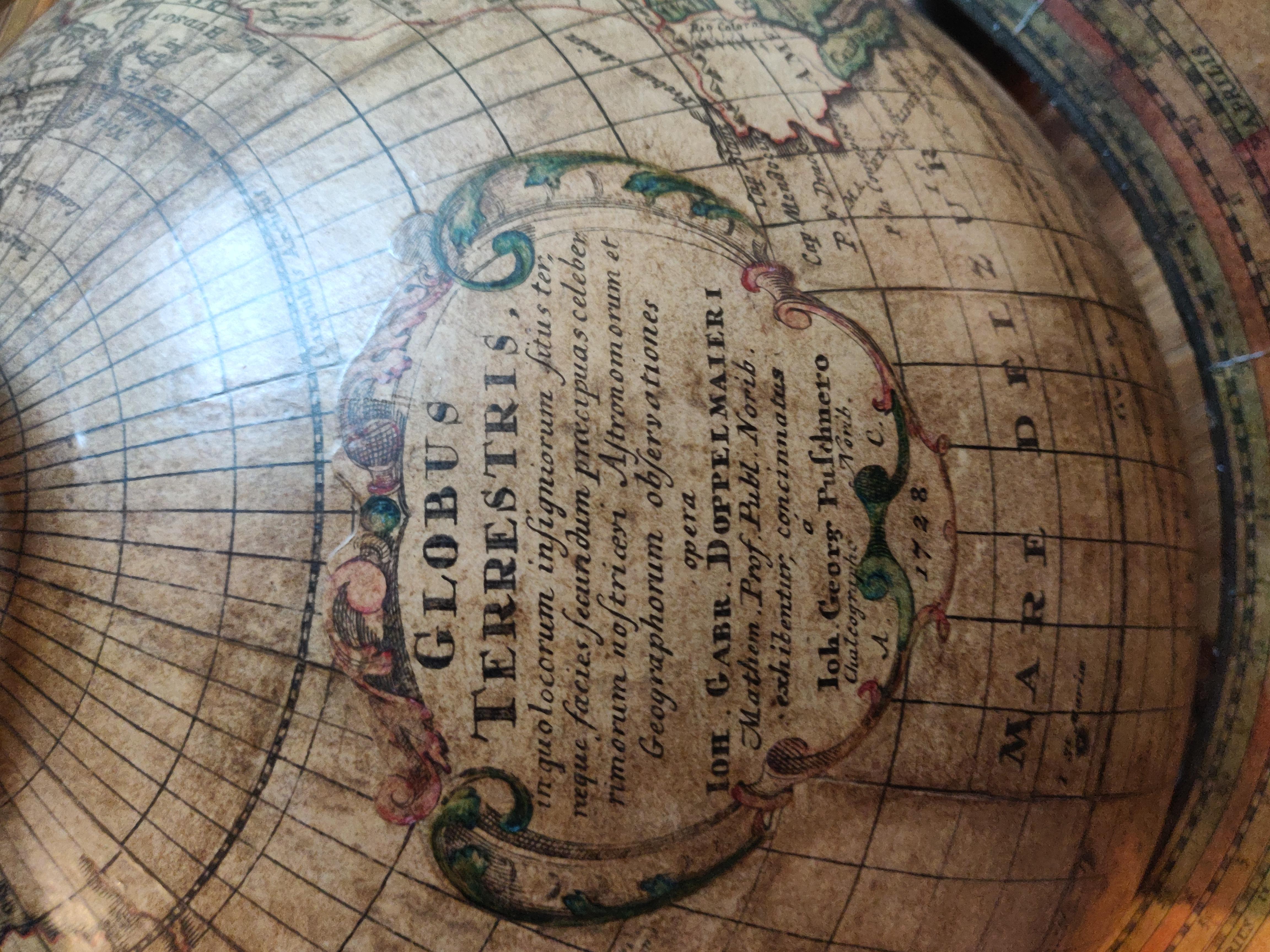Rare and Fine Terrestrial Table-Globe by Johann Gabriel Doppelmayr '1671-1750' 2