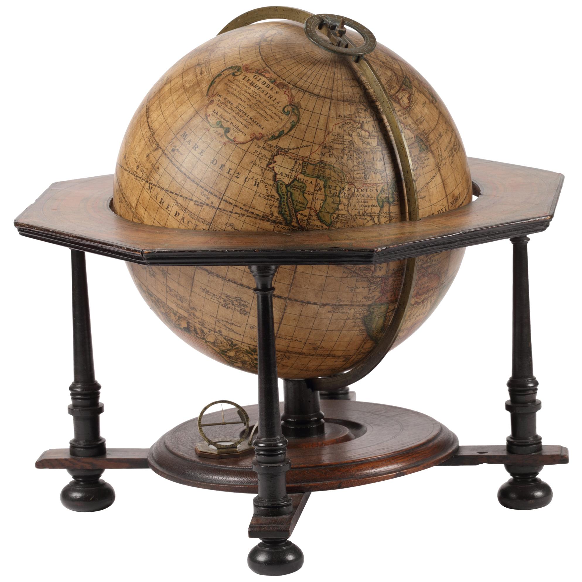 Rare and Fine Terrestrial Table-Globe by Johann Gabriel Doppelmayr '1671-1750'