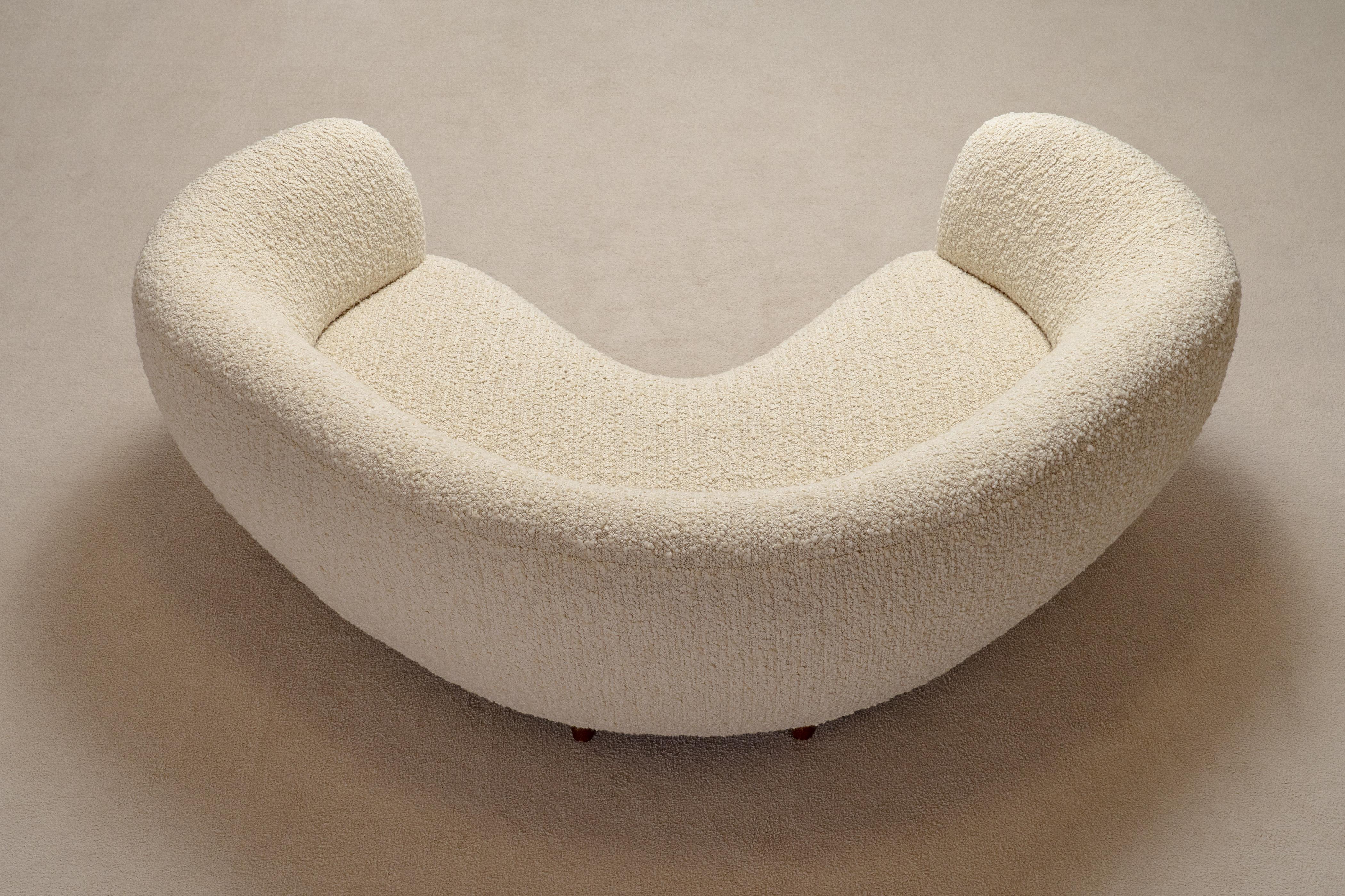 Rare and Gorgeous Danish Curved Sofa from the 1940s. Newly Uphostered. 1