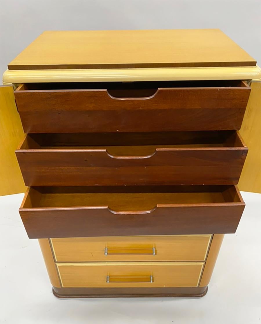Nickel Rare and Handsome Chest or Dresser by Donald Deskey for Luce Furniture Company For Sale