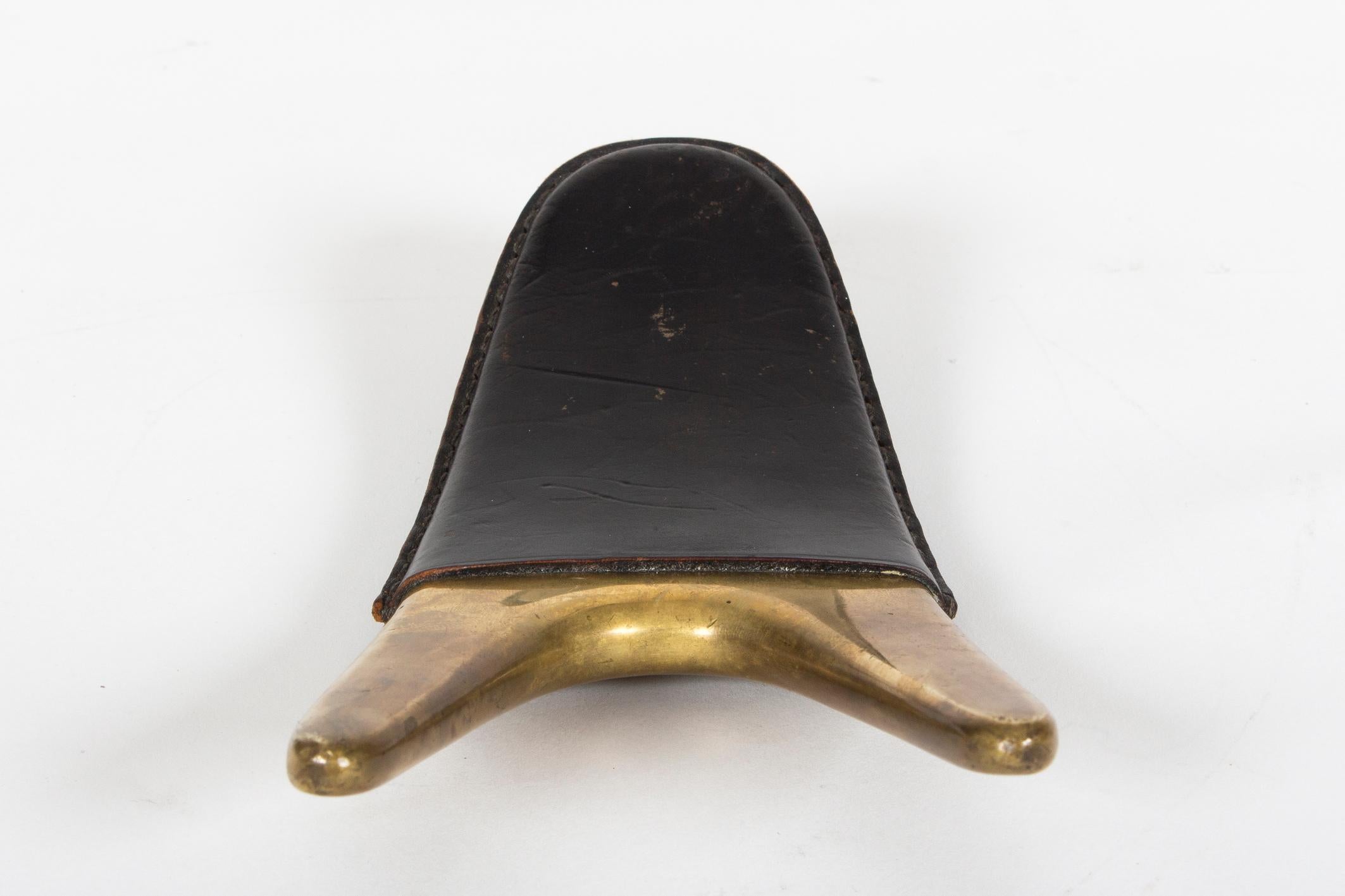 Austrian Rare and Heavy Brass Boot Jack by Carl Auböck, Midcentury, Vienna For Sale