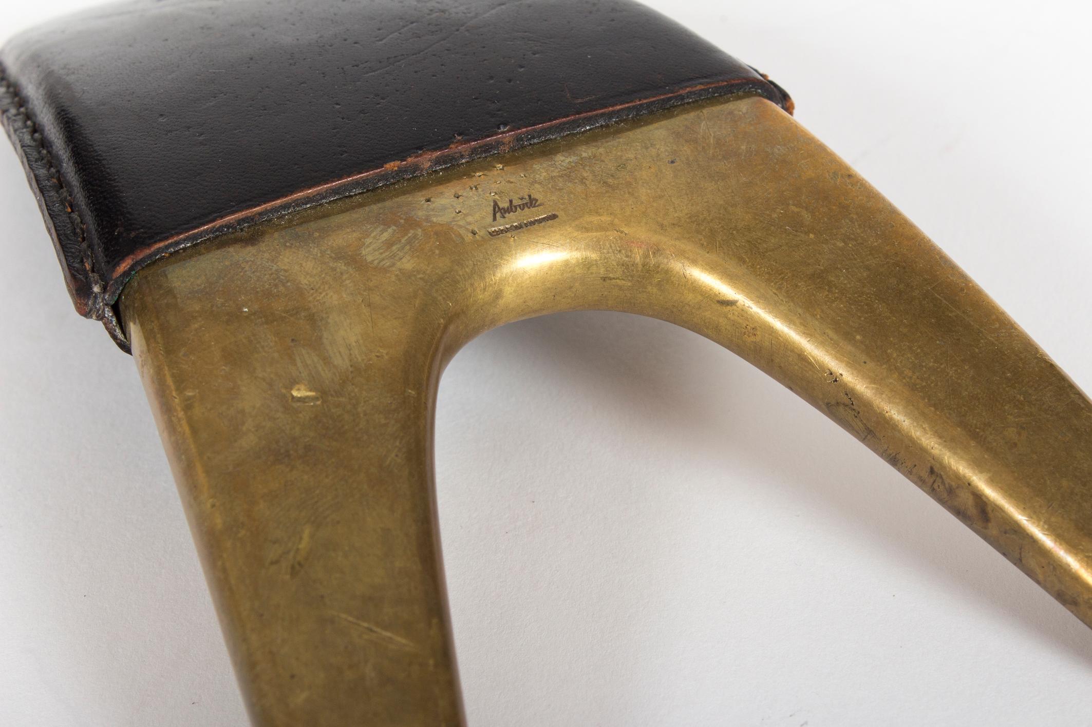 Rare and Heavy Brass Boot Jack by Carl Auböck, Midcentury, Vienna For Sale 3