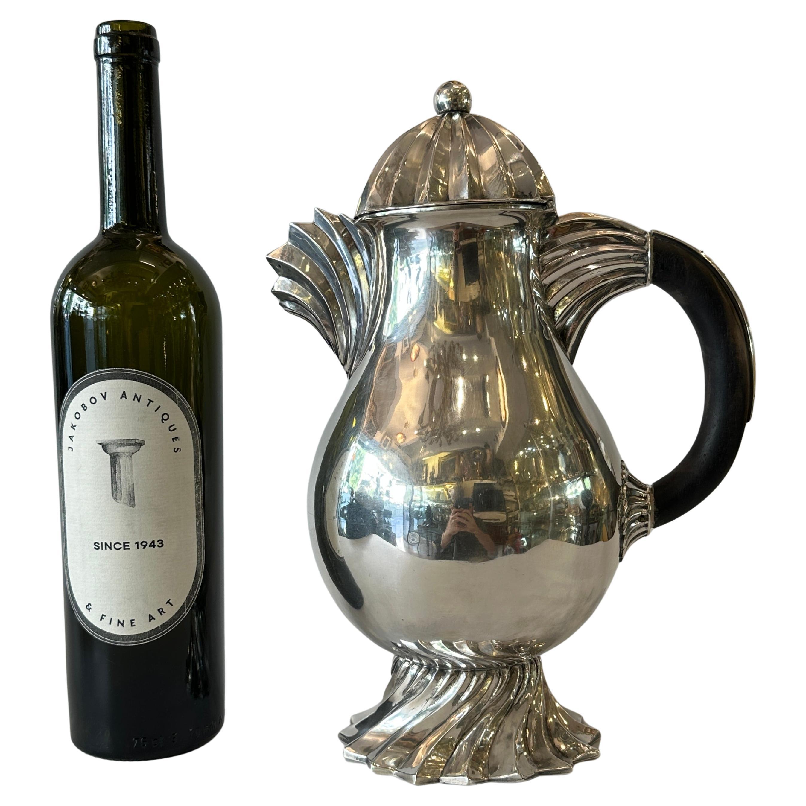 Rara e importantísima jarra de vino judaica art déco de Bernhard Friedländer
