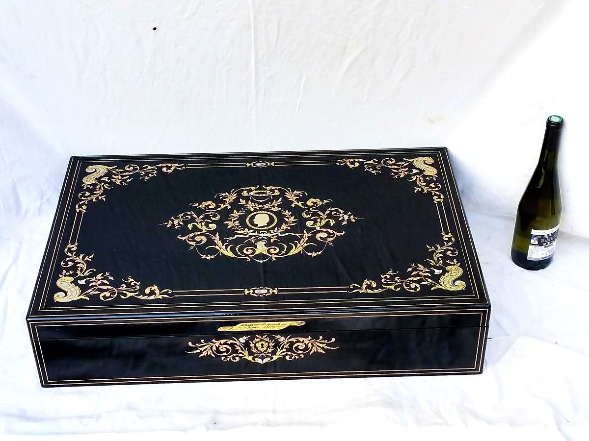 Mid-19th Century Rare and Huge Napoleon III Boulle Pharmacy Cabinet Box, France, 1850
