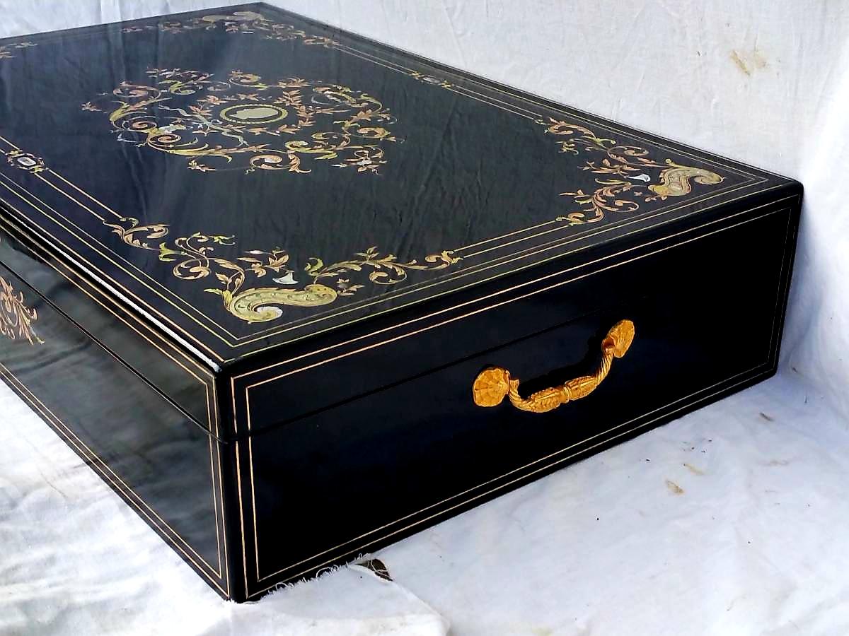 Brass Rare and Huge Napoleon III Boulle Pharmacy Cabinet Box, France, 1850