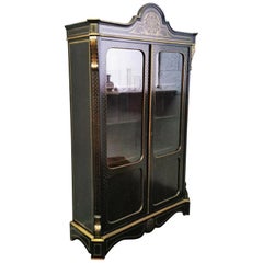 Antique Rare and Huge Vitrine Bookcase Boulle Style, Napoleon III, France, 1865