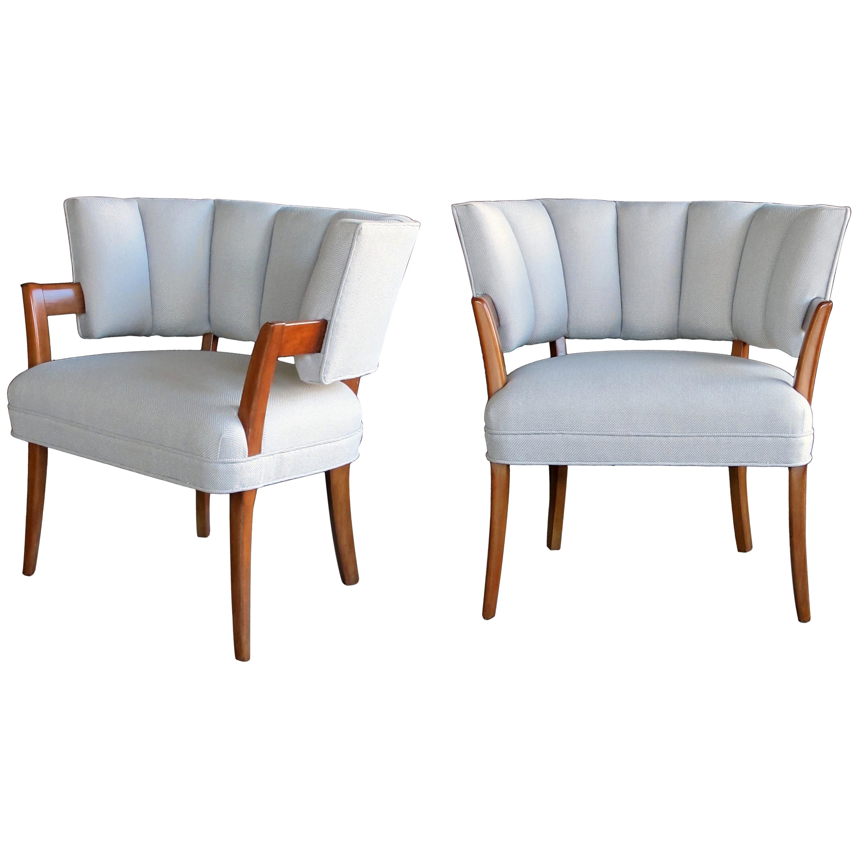 Rare and Iconic Pair of American Art Deco Armchairs by Eugene Schoen, New York
