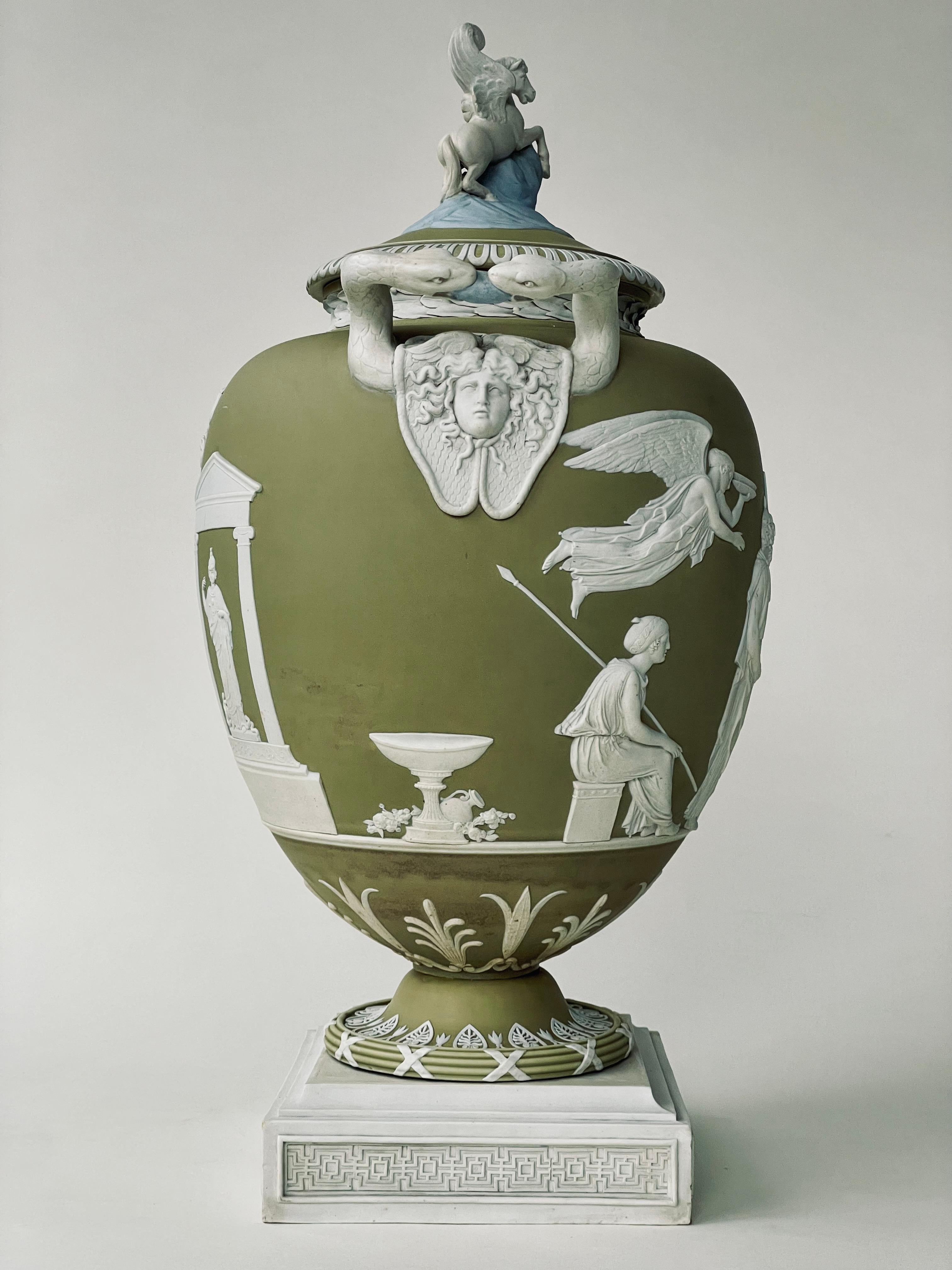 Jarrón Pegaso de primera edición, gres jaspeado tricolor de Wedgwood, c. 1786 en venta 4
