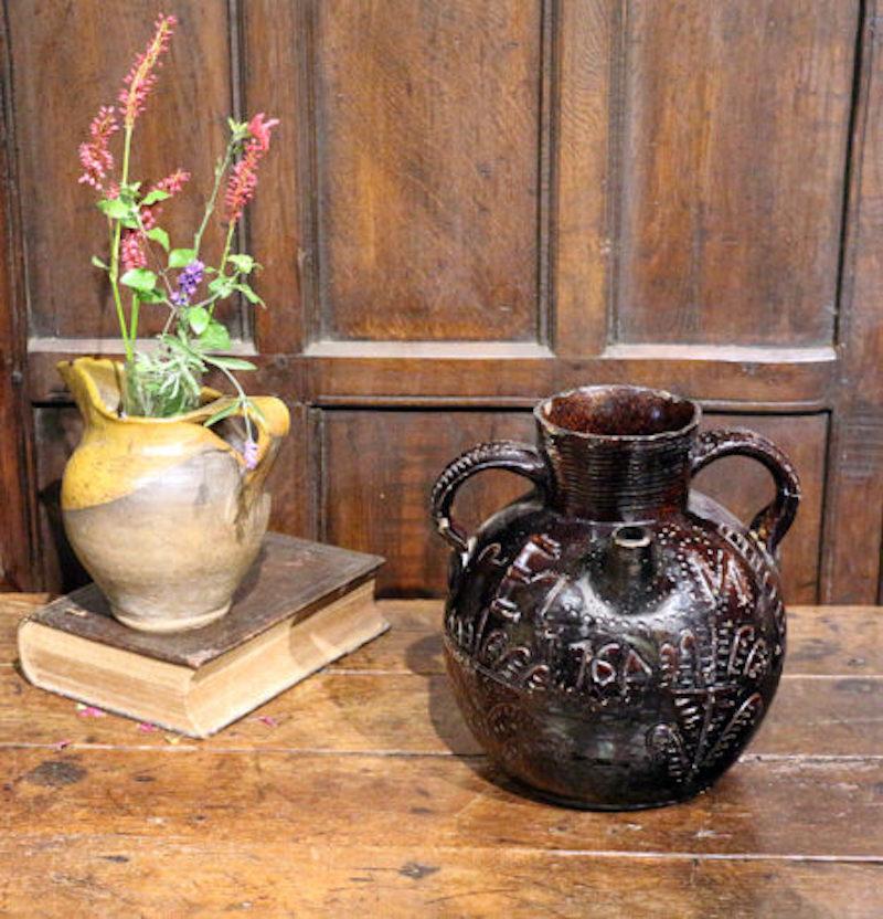Rare and Important Gestingthorpe Pottery Gotch or Ale Jug Dated 1764 In Good Condition For Sale In Woodstock, OXFORDSHIRE