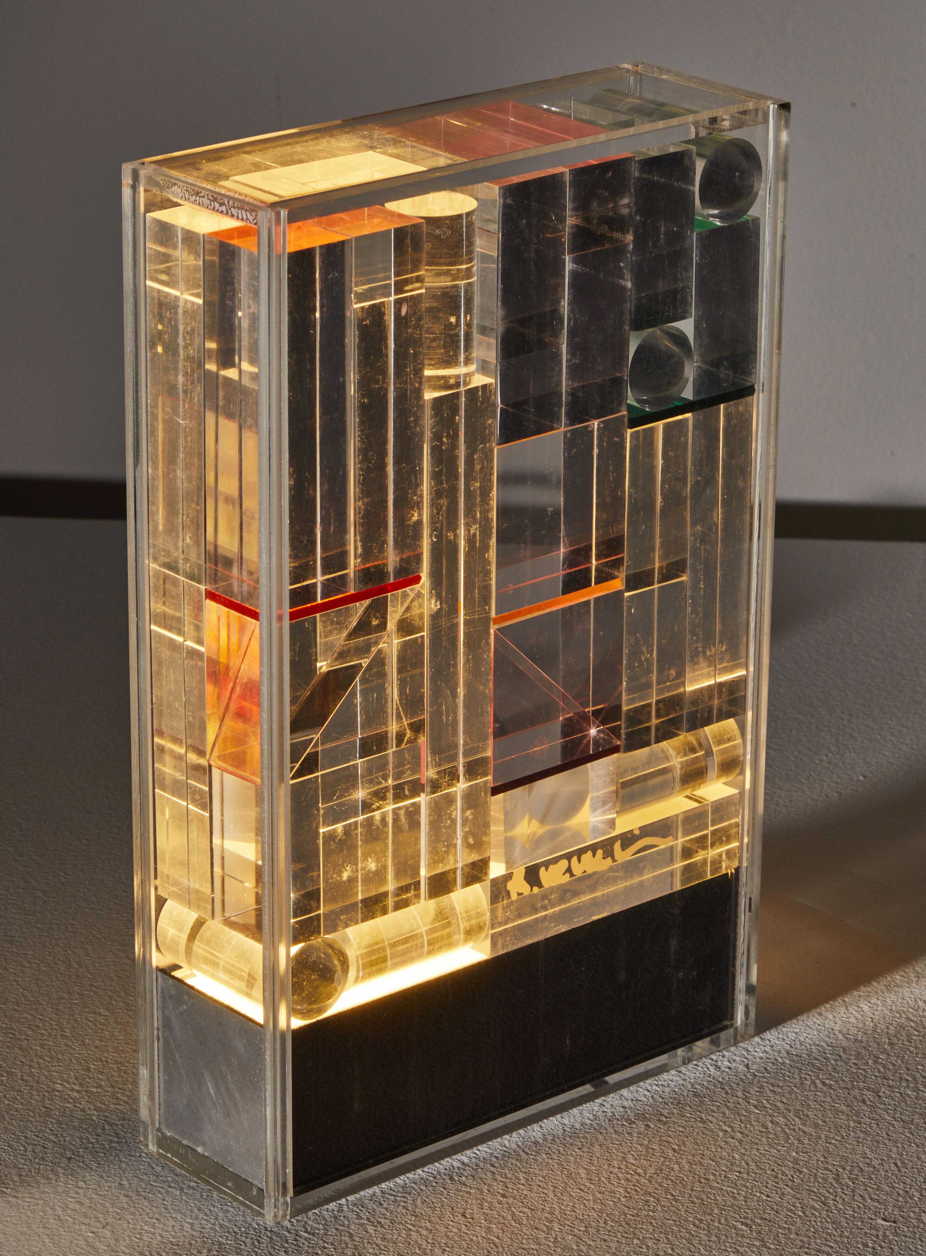 Seltene und bedeutende Leuchtskulptur von Theodor Neumaier für Lamperti (Ende des 20. Jahrhunderts) im Angebot