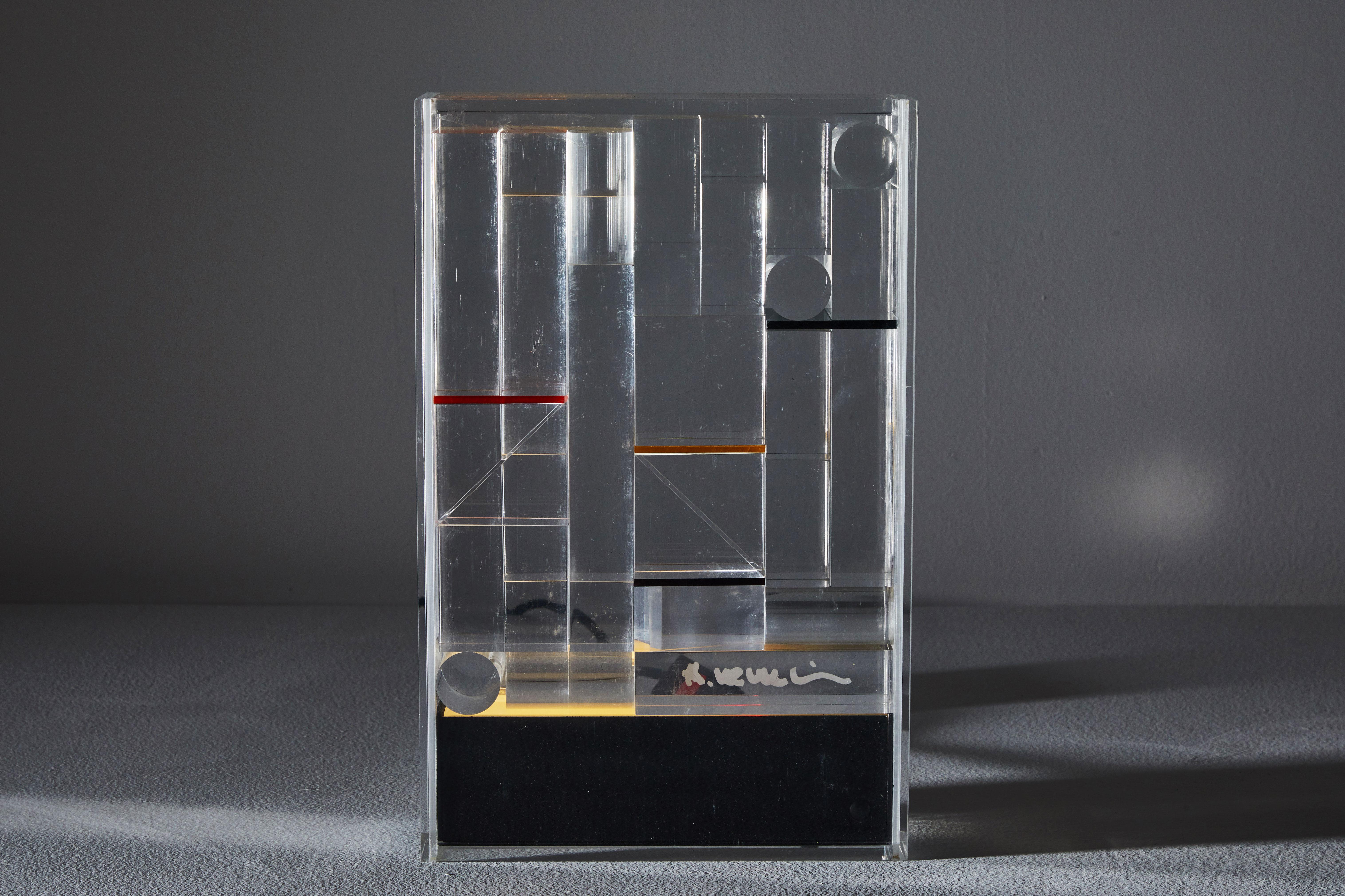 Acrylic Rare and Important Illuminated Sculpture by Theodor Neumaier for Lamperti For Sale