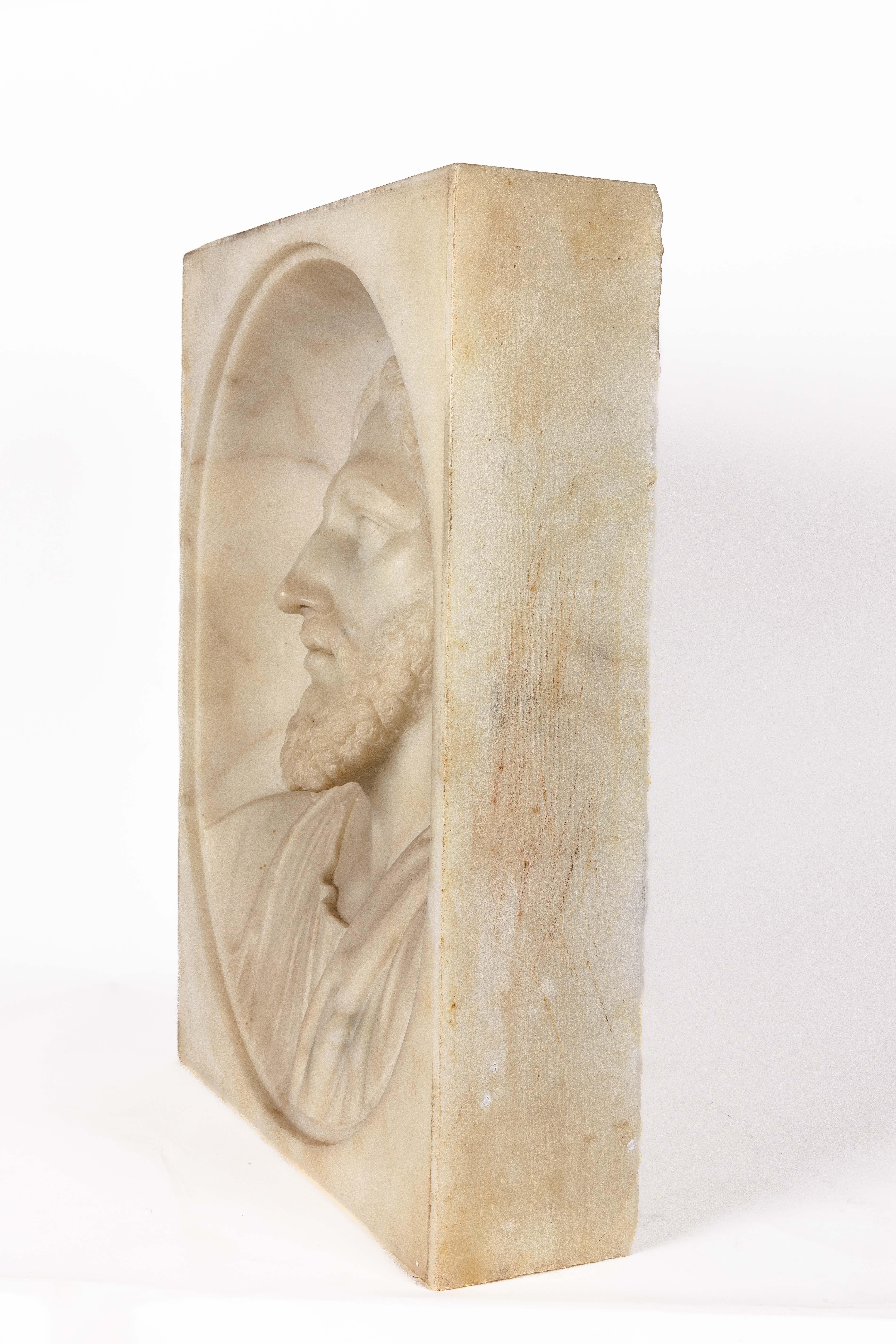 Rare and Important Italian White Marble Bust Sculpture of Jesus Christ, C. 1850 For Sale 3