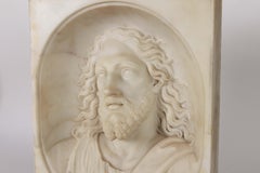 Rare and Important Italian White Marble Bust Sculpture of Jesus Christ, C. 1850
