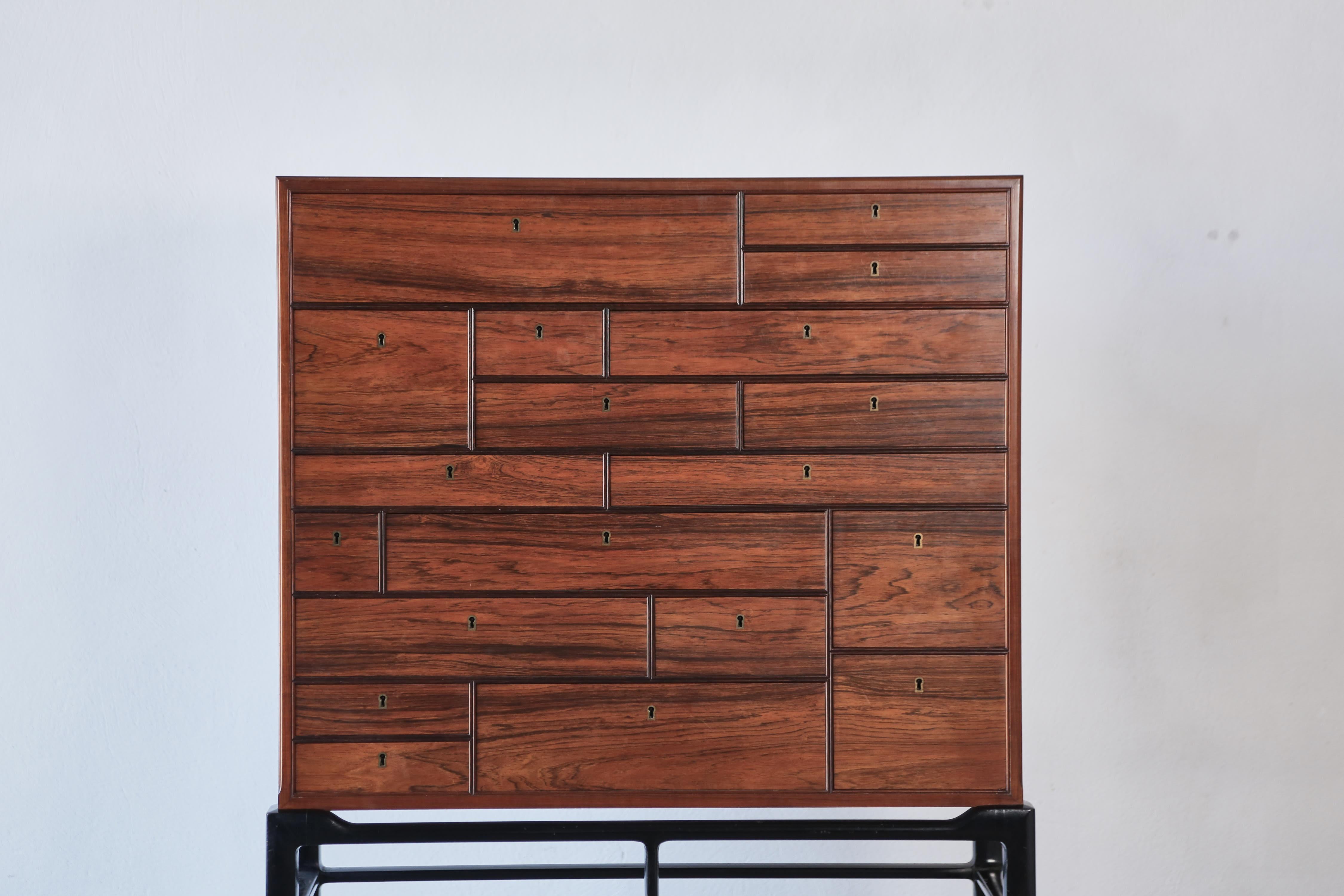 Danish Rare and Important Jørgen Berg Cabinet, William Christensen, Denmark, 1960s For Sale