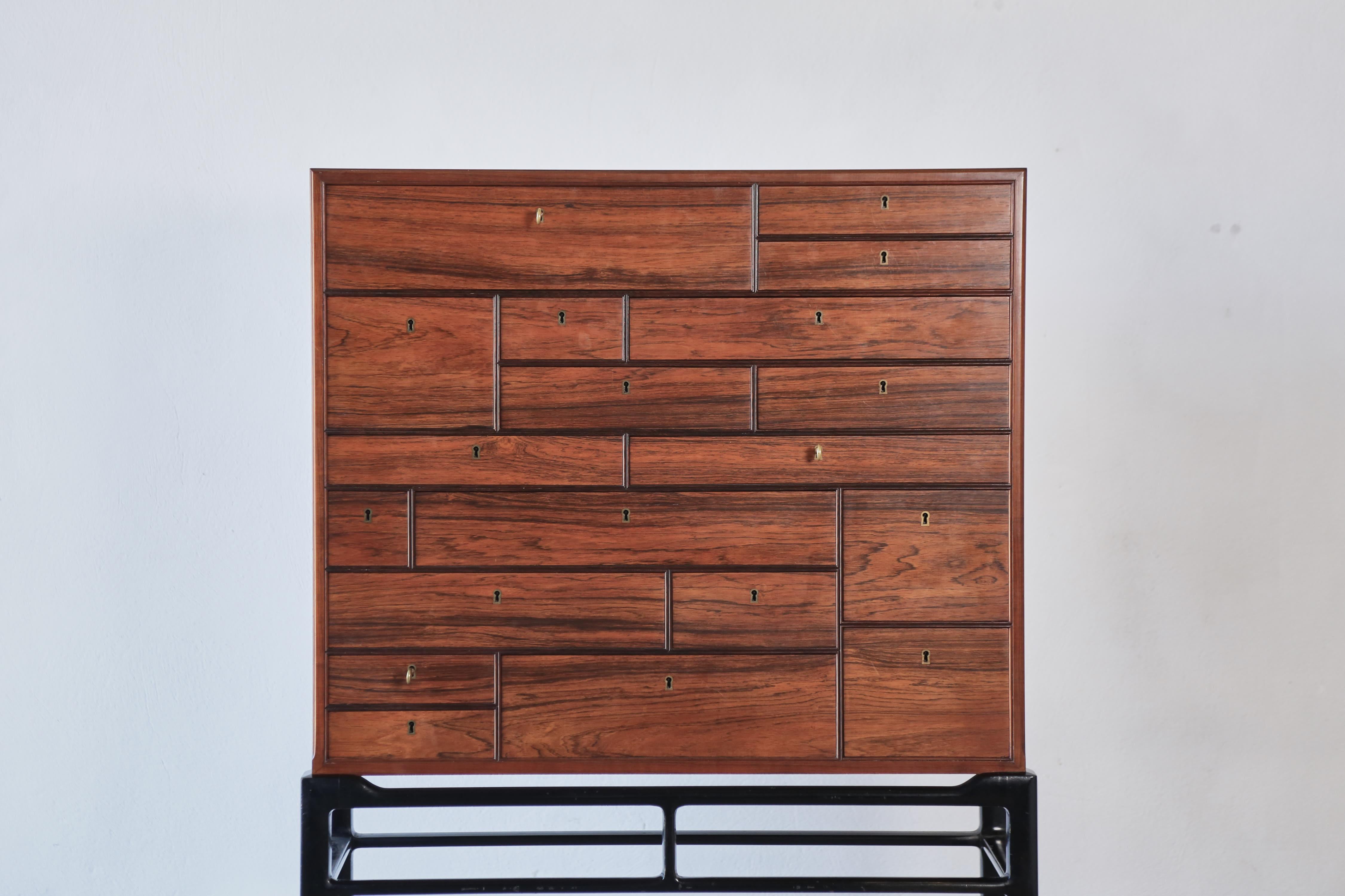 Rare and Important Jørgen Berg Cabinet, William Christensen, Denmark, 1960s In Good Condition For Sale In London, GB