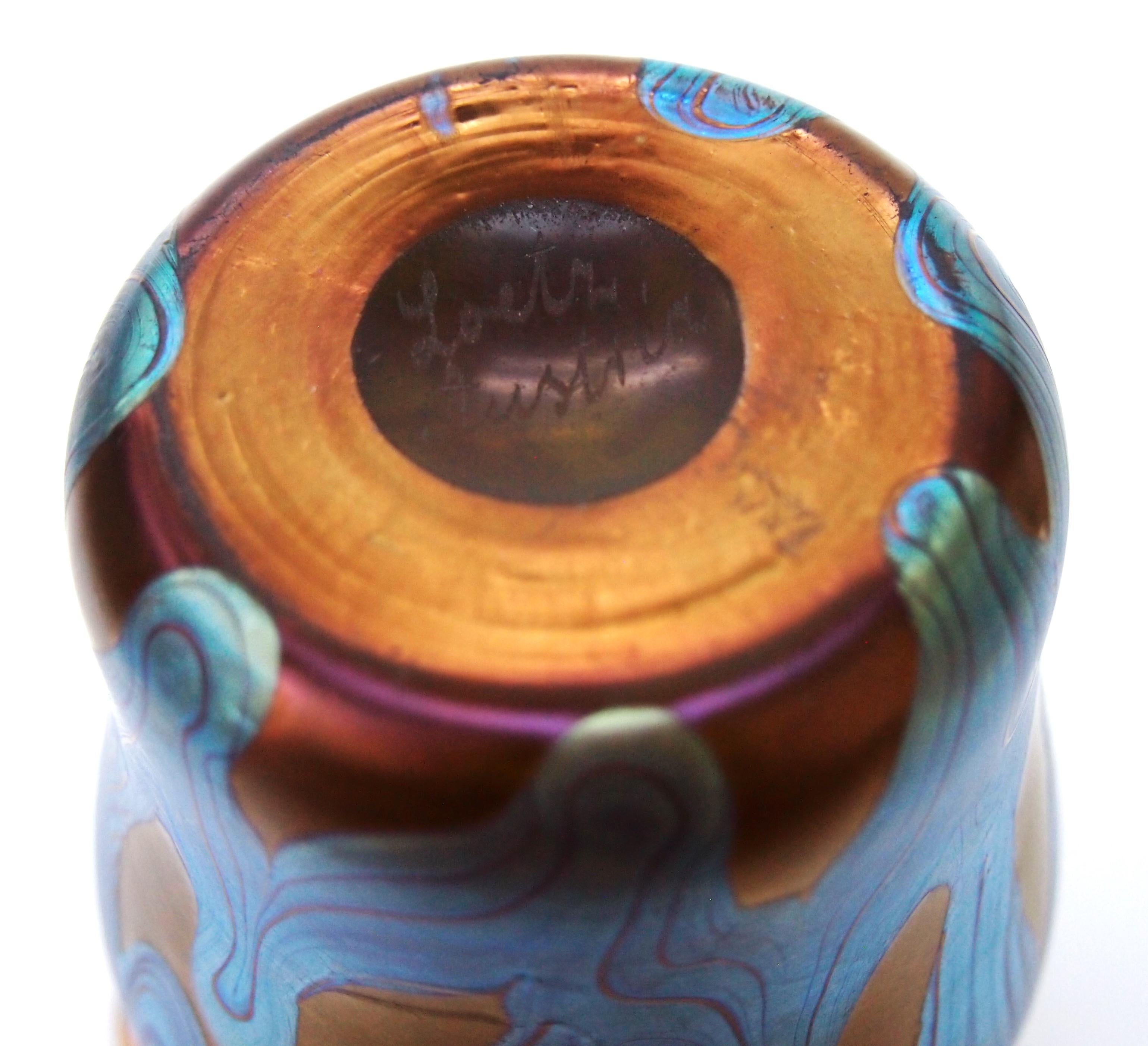 Early 20th Century Rare and Important Loetz Phaenomen Vase PG 29 1900 -signed For Sale