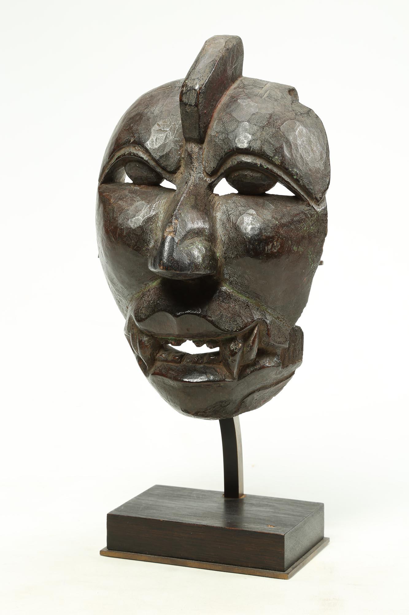 Hand-Carved Rare and Important Mask Ancient Java Indonesia Awesome Patina and Provenance For Sale